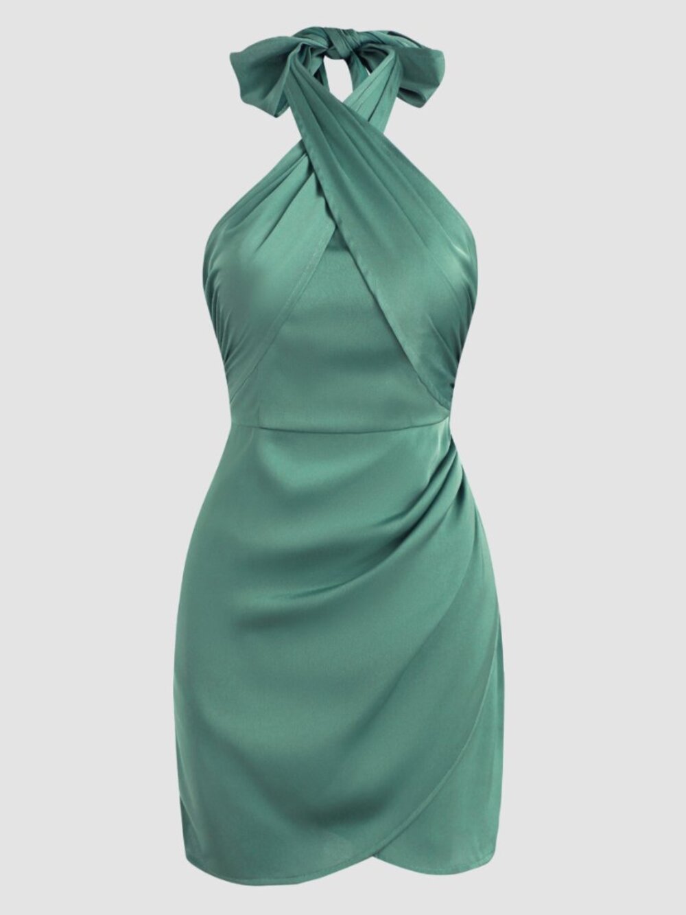 Cider Satin Halter Dress